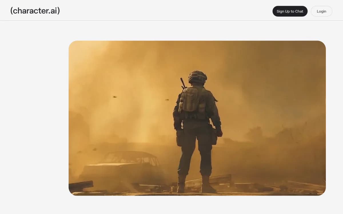 Screenshot of the Character.AI website
