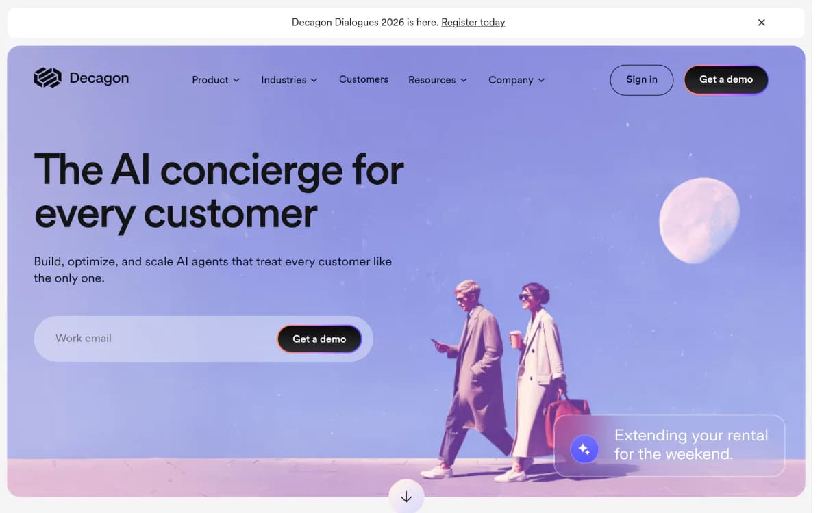 Screenshot of the Decagon website