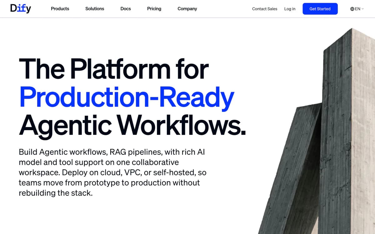 Screenshot of the Dify website
