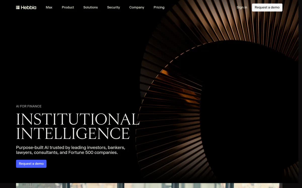 Screenshot of the Hebbia website