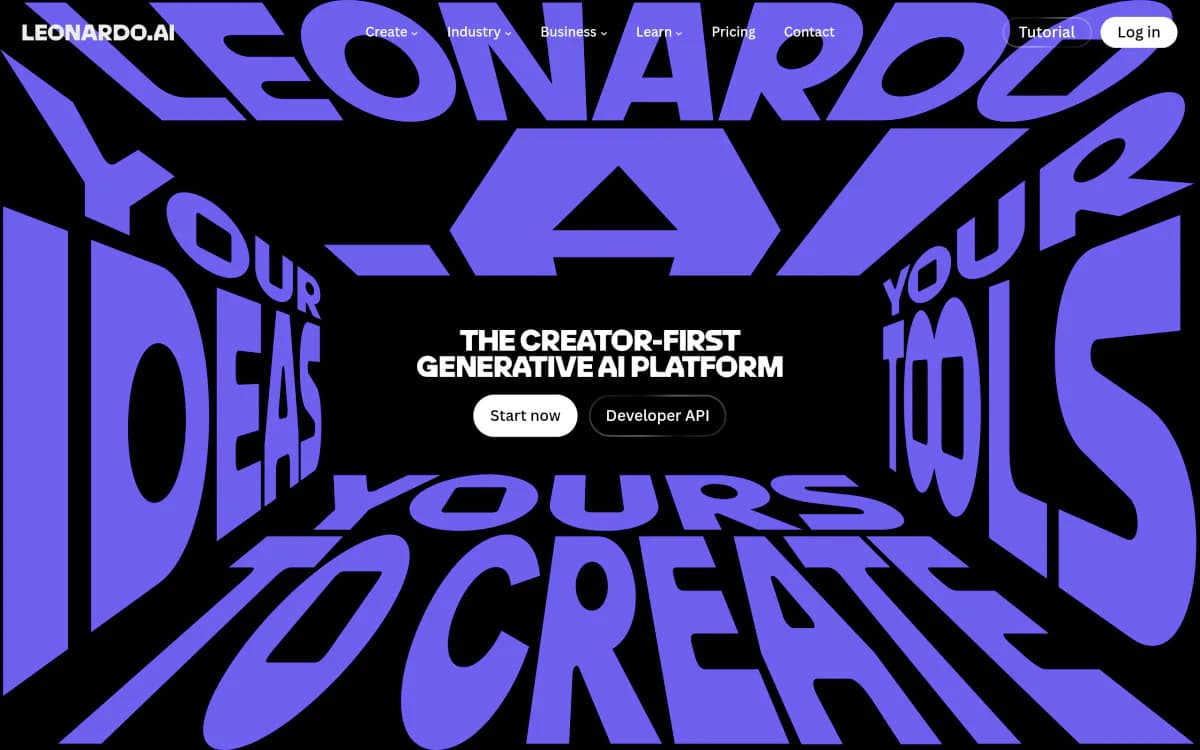 Screenshot of the Leonardo.Ai website