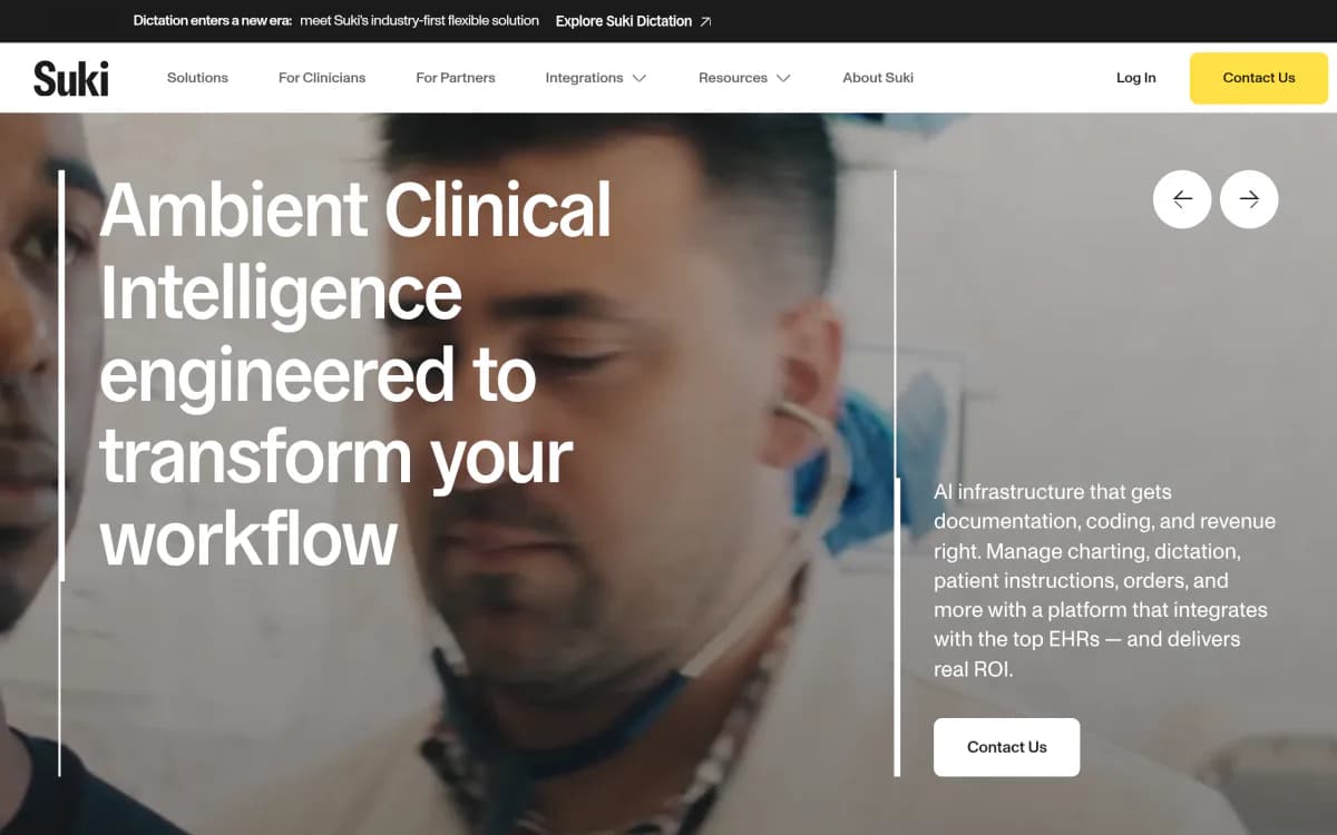 Screenshot of the Suki website