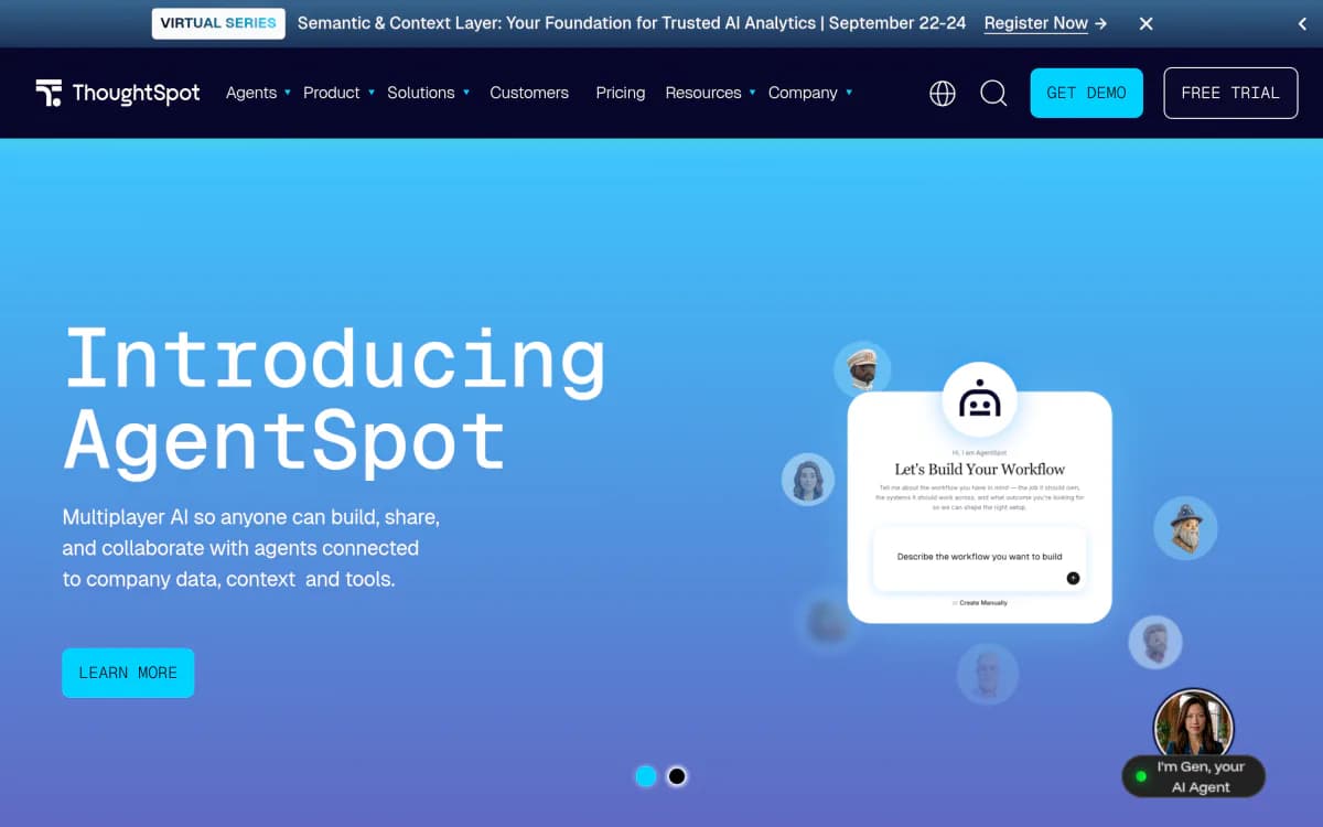 Screenshot of the ThoughtSpot website